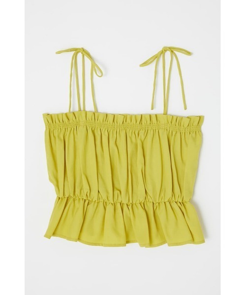 MOUSSY(マウジー)の「GATHER FRILL CAMI トップス(キャミソール・レディース・ブラック/イエロー/アイボリー・FREE)」の10枚目の写真