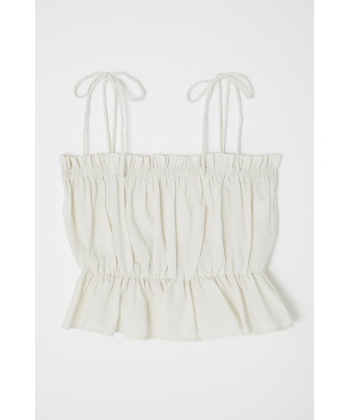 MOUSSY(マウジー)の「GATHER FRILL CAMI トップス(キャミソール・レディース・ブラック/イエロー/アイボリー・FREE)」の9枚目の写真