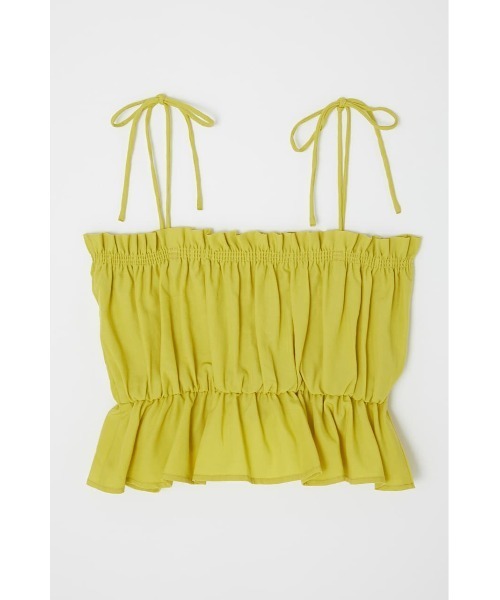 MOUSSY(マウジー)の「GATHER FRILL CAMI トップス(キャミソール・レディース・ブラック/イエロー/アイボリー・FREE)」の11枚目の写真