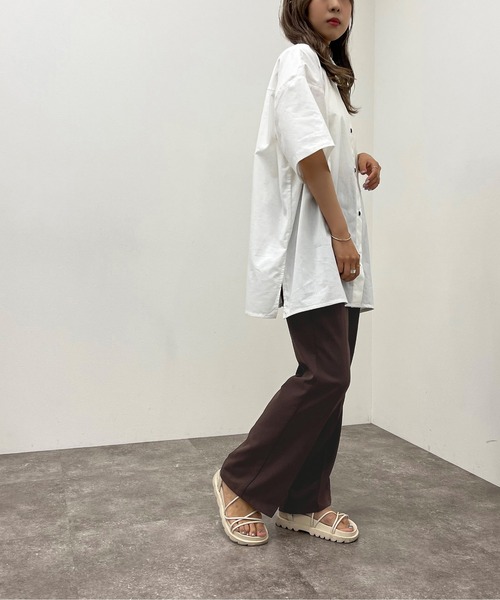 apres jour mignon(アプレジュールミニョン)の「BIGシャツ【ZOZOTOWN限定アイテム】(シャツ/ブラウス・レディース・ブルー系その他/オフホワイト/ブラック・フリー/X-LARGE)」の10枚目の写真
