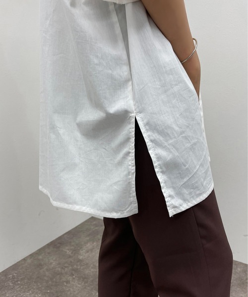 apres jour mignon(アプレジュールミニョン)の「BIGシャツ【ZOZOTOWN限定アイテム】(シャツ/ブラウス・レディース・ブルー系その他/オフホワイト/ブラック・フリー/X-LARGE)」の14枚目の写真