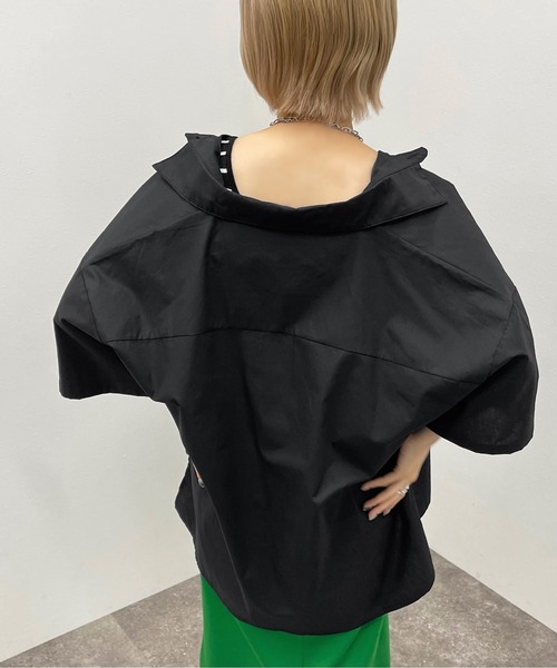 apres jour mignon(アプレジュールミニョン)の「BIGシャツ【ZOZOTOWN限定アイテム】(シャツ/ブラウス・レディース・ブルー系その他/オフホワイト/ブラック・フリー/X-LARGE)」の18枚目の写真