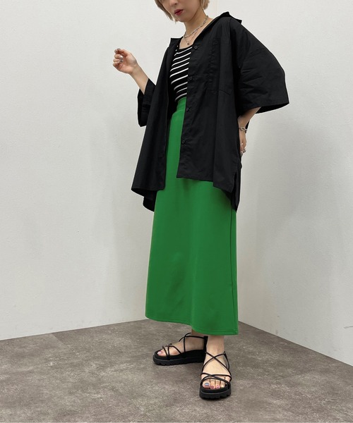 apres jour mignon(アプレジュールミニョン)の「BIGシャツ【ZOZOTOWN限定アイテム】(シャツ/ブラウス・レディース・ブルー系その他/オフホワイト/ブラック・フリー/X-LARGE)」の19枚目の写真