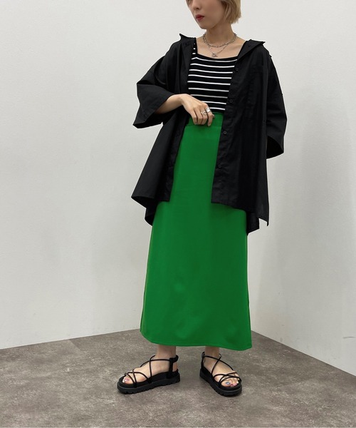 apres jour mignon(アプレジュールミニョン)の「BIGシャツ【ZOZOTOWN限定アイテム】(シャツ/ブラウス・レディース・ブルー系その他/オフホワイト/ブラック・フリー/X-LARGE)」の20枚目の写真