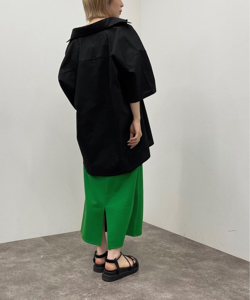 apres jour mignon(アプレジュールミニョン)の「BIGシャツ【ZOZOTOWN限定アイテム】(シャツ/ブラウス・レディース・ブルー系その他/オフホワイト/ブラック・フリー/X-LARGE)」の21枚目の写真