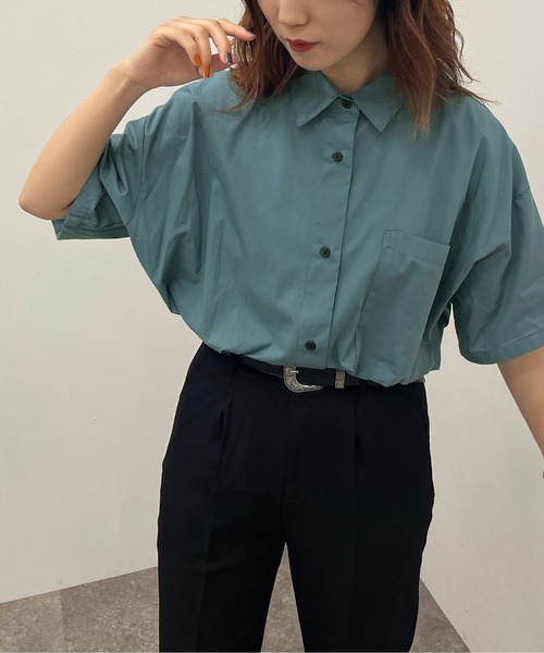 apres jour mignon(アプレジュールミニョン)の「BIGシャツ【ZOZOTOWN限定アイテム】(シャツ/ブラウス・レディース・ブルー系その他/オフホワイト/ブラック・フリー/X-LARGE)」の22枚目の写真