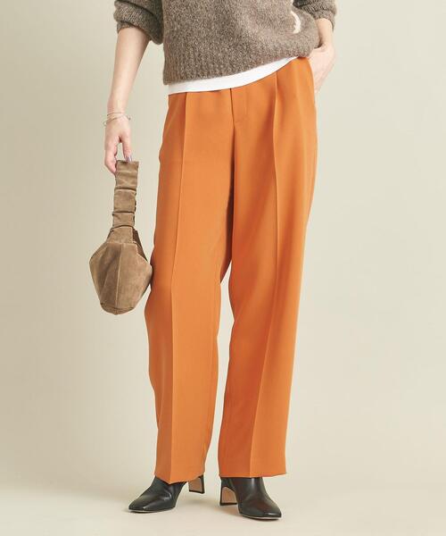 BEAUTY&YOUTH UNITED ARROWS（ビューティーアンドユースユナイテッドアローズ）の「BY ダブルクロスタックワイドテーパードパンツ -ウォッシャブル- ∴（その他パンツ・レディース・ワインレッド/ライム/ブラック/オレンジ/イエロー/コバルトブルー・M/L/S）」の6枚目の写真