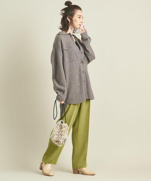 BEAUTY&YOUTH UNITED ARROWS（ビューティーアンドユースユナイテッドアローズ）の「BY ダブルクロスタックワイドテーパードパンツ -ウォッシャブル- ∴（その他パンツ・レディース・ワインレッド/ライム/ブラック/オレンジ/イエロー/コバルトブルー・M/L/S）」の12枚目の写真