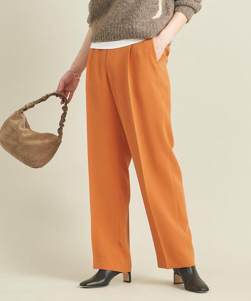 BEAUTY&YOUTH UNITED ARROWS（ビューティーアンドユースユナイテッドアローズ）の「BY ダブルクロスタックワイドテーパードパンツ -ウォッシャブル- ∴（その他パンツ・レディース・ワインレッド/ライム/ブラック/オレンジ/イエロー/コバルトブルー・M/L/S）」の13枚目の写真