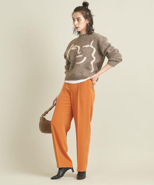 BEAUTY&YOUTH UNITED ARROWS（ビューティーアンドユースユナイテッドアローズ）の「BY ダブルクロスタックワイドテーパードパンツ -ウォッシャブル- ∴（その他パンツ・レディース・ワインレッド/ライム/ブラック/オレンジ/イエロー/コバルトブルー・M/L/S）」の15枚目の写真