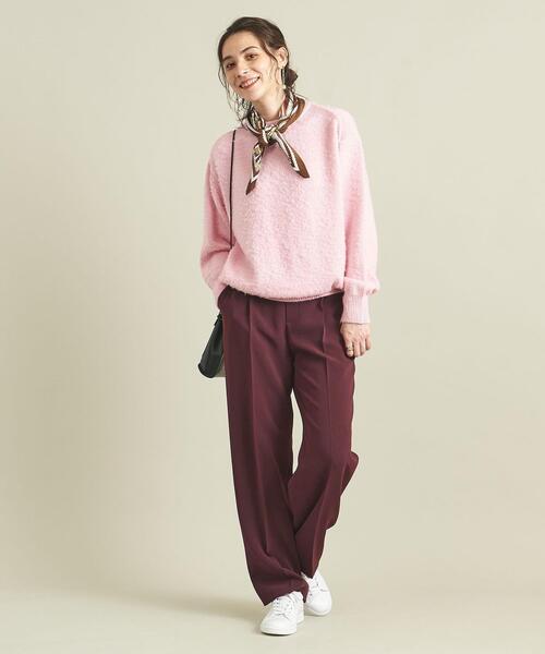 BEAUTY&YOUTH UNITED ARROWS（ビューティーアンドユースユナイテッドアローズ）の「BY ダブルクロスタックワイドテーパードパンツ -ウォッシャブル- ∴（その他パンツ・レディース・ワインレッド/ライム/ブラック/オレンジ/イエロー/コバルトブルー・M/L/S）」の8枚目の写真