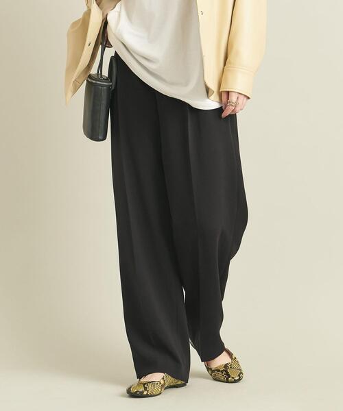 BEAUTY&YOUTH UNITED ARROWS（ビューティーアンドユースユナイテッドアローズ）の「BY ダブルクロスタックワイドテーパードパンツ -ウォッシャブル- ∴（その他パンツ・レディース・ワインレッド/ライム/ブラック/オレンジ/イエロー/コバルトブルー・M/L/S）」の10枚目の写真