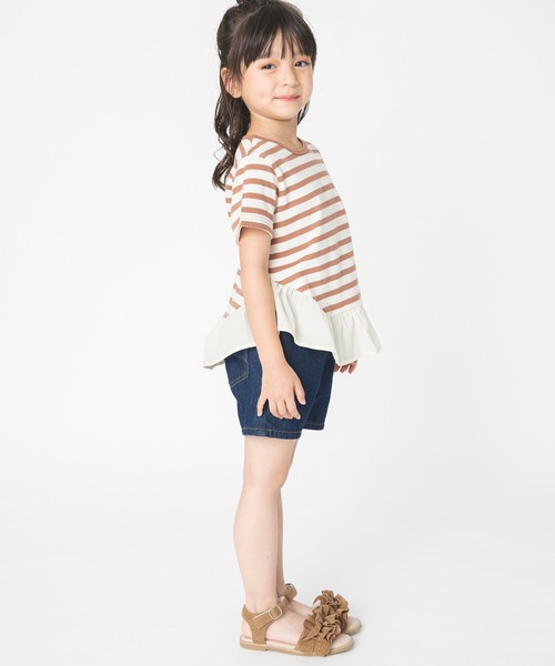 BRANSHES（ブランシェス）の「【プチプラ】ボーダー×裾フリルチュニック（チュニック・キッズ・ブラウン/ブラック・100cm/110cm/90cm/130cm/140cm/150cm/120cm）」の18枚目の写真