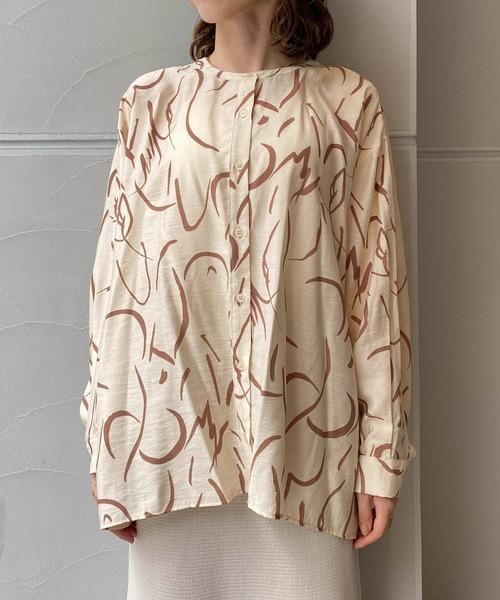 CAPRICIEUX LE'MAGE（カプリシューレマージュ）の「ライン柄フレアシャツ（シャツ/ブラウス・レディース・ベージュ/イエロー・FREE）」の14枚目の写真