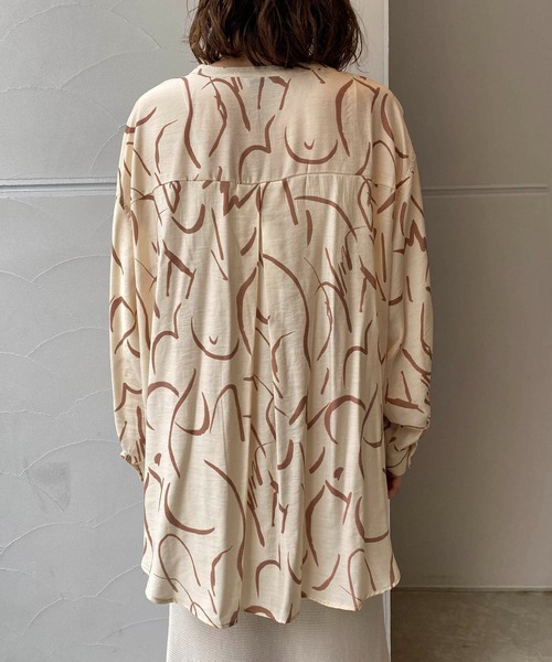 CAPRICIEUX LE'MAGE（カプリシューレマージュ）の「ライン柄フレアシャツ（シャツ/ブラウス・レディース・ベージュ/イエロー・FREE）」の10枚目の写真