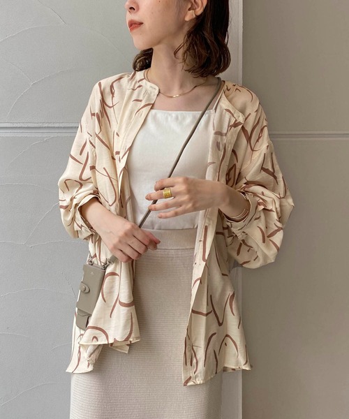 CAPRICIEUX LE'MAGE（カプリシューレマージュ）の「ライン柄フレアシャツ（シャツ/ブラウス・レディース・ベージュ/イエロー・FREE）」の4枚目の写真