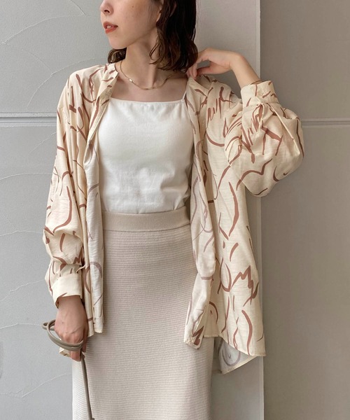 CAPRICIEUX LE'MAGE（カプリシューレマージュ）の「ライン柄フレアシャツ（シャツ/ブラウス・レディース・ベージュ/イエロー・FREE）」の19枚目の写真