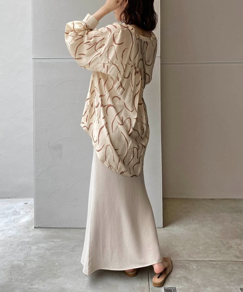 CAPRICIEUX LE'MAGE（カプリシューレマージュ）の「ライン柄フレアシャツ（シャツ/ブラウス・レディース・ベージュ/イエロー・FREE）」の16枚目の写真