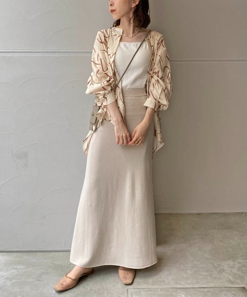 CAPRICIEUX LE'MAGE（カプリシューレマージュ）の「ライン柄フレアシャツ（シャツ/ブラウス・レディース・ベージュ/イエロー・FREE）」の5枚目の写真