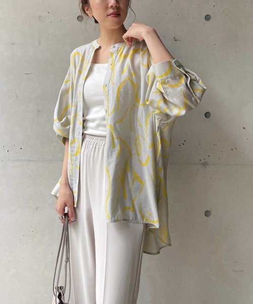 CAPRICIEUX LE'MAGE（カプリシューレマージュ）の「ライン柄フレアシャツ（シャツ/ブラウス・レディース・ベージュ/イエロー・FREE）」の12枚目の写真