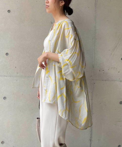 CAPRICIEUX LE'MAGE（カプリシューレマージュ）の「ライン柄フレアシャツ（シャツ/ブラウス・レディース・ベージュ/イエロー・FREE）」の20枚目の写真