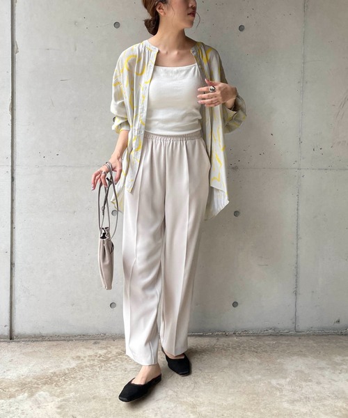 CAPRICIEUX LE'MAGE（カプリシューレマージュ）の「ライン柄フレアシャツ（シャツ/ブラウス・レディース・ベージュ/イエロー・FREE）」の6枚目の写真