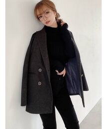 RESEXXY | ウールダブルブレストジャケット【セットアップ着用可能】(テーラードジャケット)