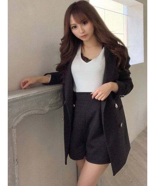 RESEXXY（リゼクシー）の「ウールライクダブルブレストジャケット【セットアップ着用可能】（テーラードジャケット・レディース・ブラック/グリーン/ブラウン・FREE）」の10枚目の写真