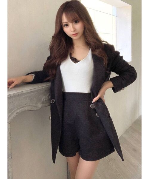 RESEXXY（リゼクシー）の「ウールライクダブルブレストジャケット【セットアップ着用可能】（テーラードジャケット・レディース・ブラック/グリーン/ブラウン・FREE）」の11枚目の写真