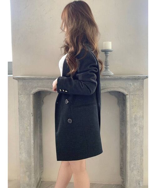 RESEXXY（リゼクシー）の「ウールライクダブルブレストジャケット【セットアップ着用可能】（テーラードジャケット・レディース・ブラック/グリーン/ブラウン・FREE）」の13枚目の写真