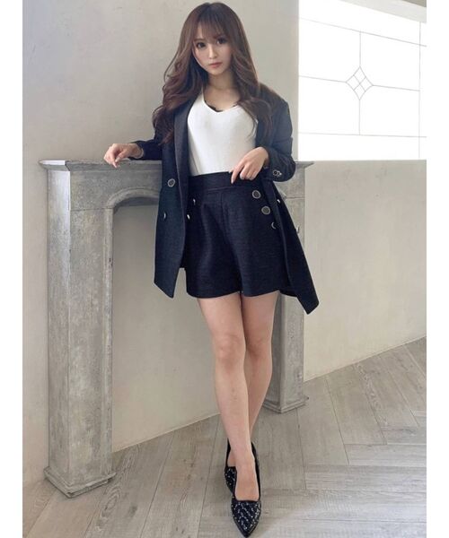 RESEXXY（リゼクシー）の「ウールライクダブルブレストジャケット【セットアップ着用可能】（テーラードジャケット・レディース・ブラック/グリーン/ブラウン・FREE）」の14枚目の写真