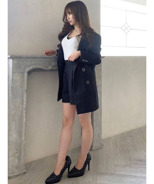 RESEXXY（リゼクシー）の「ウールライクダブルブレストジャケット【セットアップ着用可能】（テーラードジャケット・レディース・ブラック/グリーン/ブラウン・FREE）」の15枚目の写真