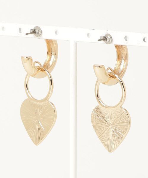 atmos pink（アトモスピンク）の「atmos pink ダブルチェーンハートロゴピアス（ピアス（両耳用）・レディース・シルバー/ゴールド・FREE）」の3枚目の写真