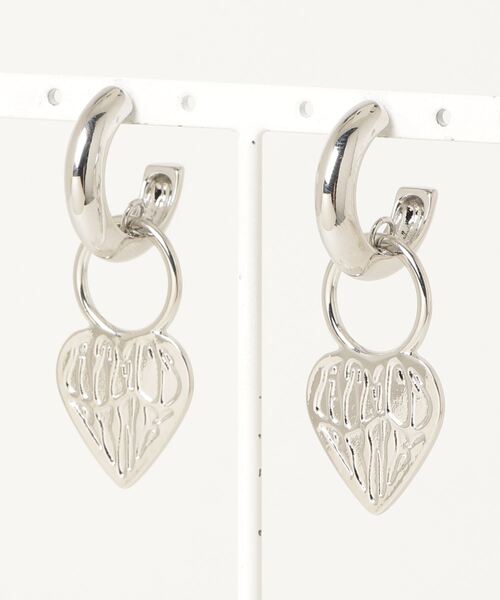 atmos pink（アトモスピンク）の「atmos pink ダブルチェーンハートロゴピアス（ピアス（両耳用）・レディース・シルバー/ゴールド・FREE）」の4枚目の写真