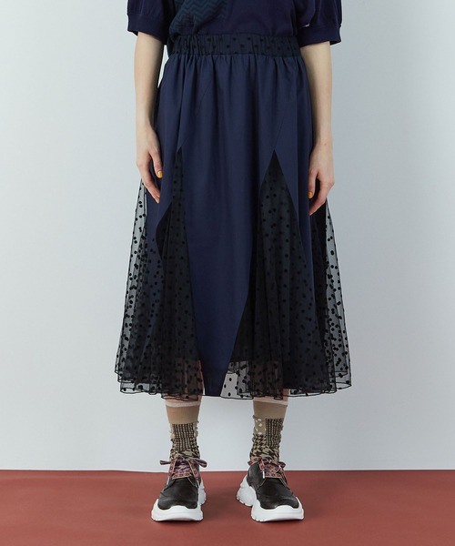 FRAPBOIS（フラボア）の「フラッグスカート（スカート・レディース・カーキ/ネイビー・1）」の2枚目の写真