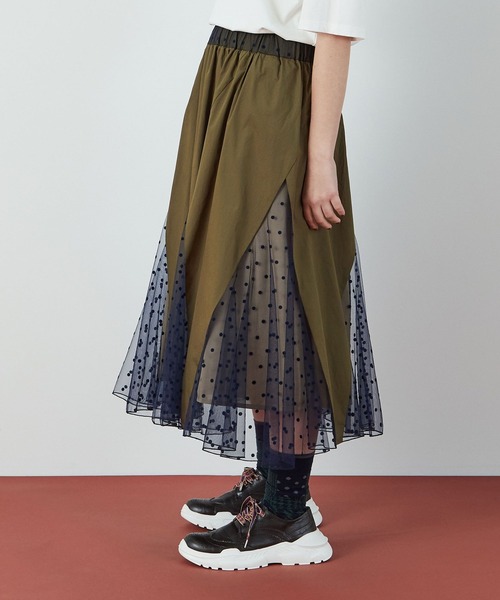 FRAPBOIS（フラボア）の「フラッグスカート（スカート・レディース・カーキ/ネイビー・1）」の3枚目の写真