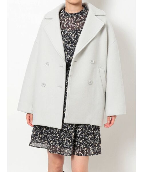 MERCURYDUO（マーキュリーデュオ）の「ウールコクーンダブルコート（ブルゾン・レディース・アイボリー/ミント・FREE）」の18枚目の写真