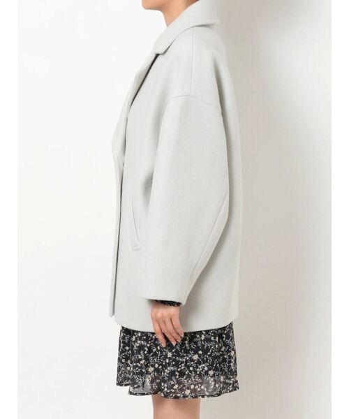 MERCURYDUO（マーキュリーデュオ）の「ウールコクーンダブルコート（ブルゾン・レディース・アイボリー/ミント・FREE）」の4枚目の写真