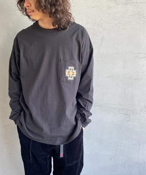 PENDLETON（ペンドルトン）の「[PENDLETON/ペンドルトン] ポケット刺繍ロンT（Tシャツ/カットソー・レディース・ブラック/ベージュ/オフホワイト・M/L）」の7枚目の写真