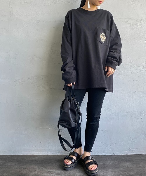 PENDLETON（ペンドルトン）の「[PENDLETON/ペンドルトン] ポケット刺繍ロンT（Tシャツ/カットソー・レディース・ブラック/ベージュ/オフホワイト・M/L）」の6枚目の写真