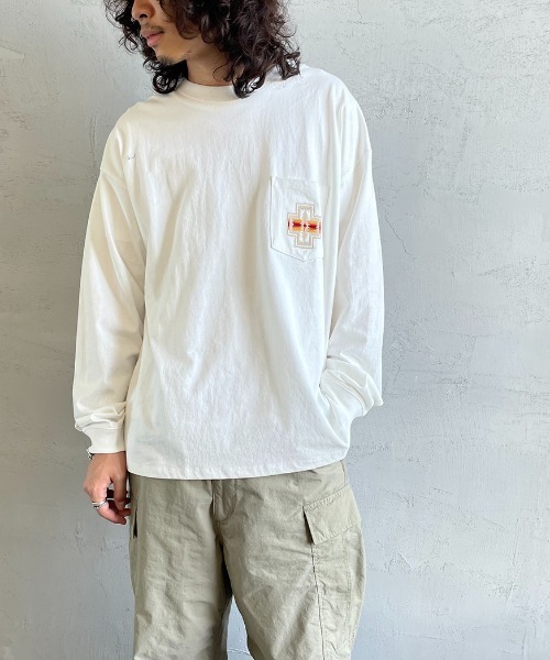 PENDLETON（ペンドルトン）の「[PENDLETON/ペンドルトン] ポケット刺繍ロンT（Tシャツ/カットソー・レディース・ブラック/ベージュ/オフホワイト・M/L）」の10枚目の写真