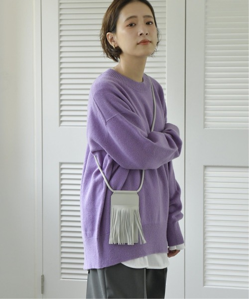 Spick & Span(スピックアンドスパン)の「#【YAHKI】W FACEフリンジスマートフォンケース(ショルダーバッグ・レディース・チャコールグレー/ブラック・FREE)」の11枚目の写真