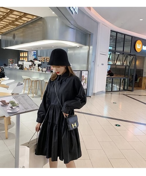 Bifrost（ビフレスト）の「ティアードシャツワンピース（シャツワンピース・レディース・ホワイト/ブラック・F）」の7枚目の写真