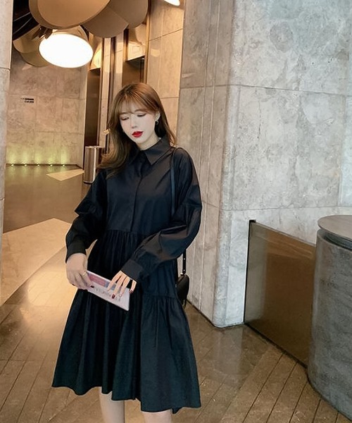 Bifrost（ビフレスト）の「ティアードシャツワンピース（シャツワンピース・レディース・ホワイト/ブラック・F）」の8枚目の写真