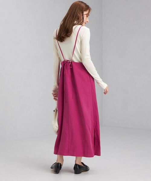 green label relaxing（グリーンレーベルリラクシング）の「ナロー フレア キャミ ワンピース（ワンピース・レディース・ブラック/ピンク/モカ・FREE）」の14枚目の写真