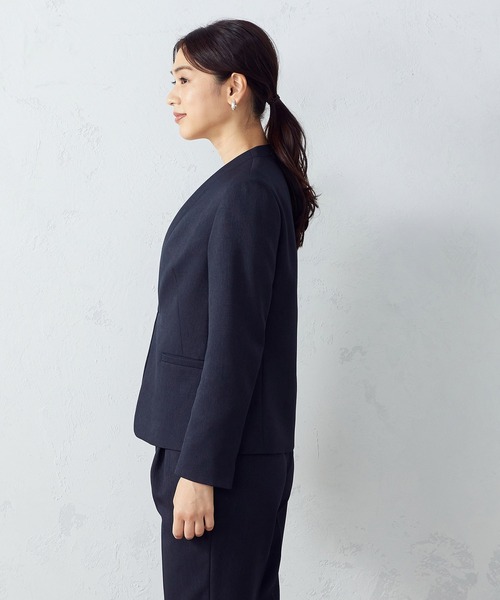 COMME CA ISM(コムサイズム)の「【セットアップ対応】 ノーカラージャケット(ノーカラージャケット・レディース・ブラック/ネイビー・SMALL/MEDIUM/LARGE/X-LARGE)」の7枚目の写真
