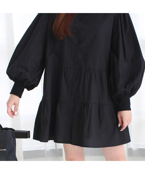 MODE ROBE（モードローブ）の「パフスリーブティアードブラウス（シャツ/ブラウス・レディース・ホワイト/ブラック・FREE）」の12枚目の写真