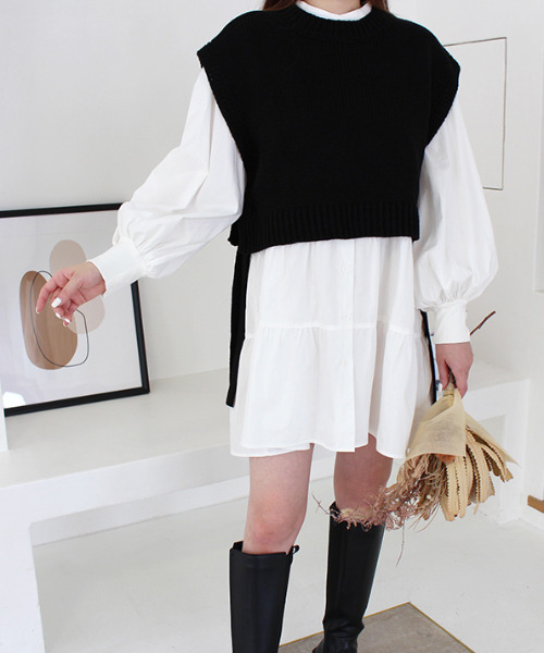 MODE ROBE（モードローブ）の「パフスリーブティアードブラウス（シャツ/ブラウス・レディース・ホワイト/ブラック・FREE）」の22枚目の写真