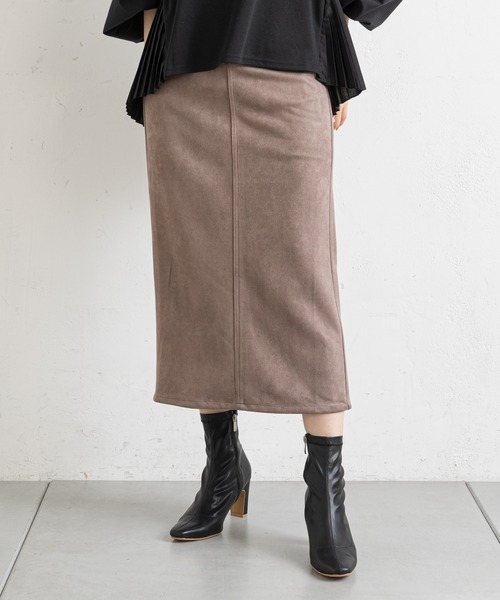 prose verse（プロズヴェール）の「エコスエードナロースカート（スカート・レディース・ブラック/カーキ/アイボリー/ボルドー/グレー系その他/イエロー/ブルー・SMALL/MEDIUM）」の5枚目の写真