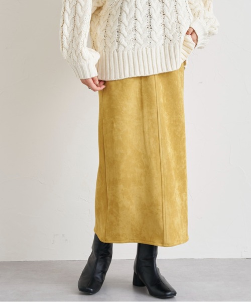 prose verse（プロズヴェール）の「エコスエードナロースカート（スカート・レディース・ブラック/カーキ/アイボリー/ボルドー/グレー系その他/イエロー/ブルー・SMALL/MEDIUM）」の6枚目の写真